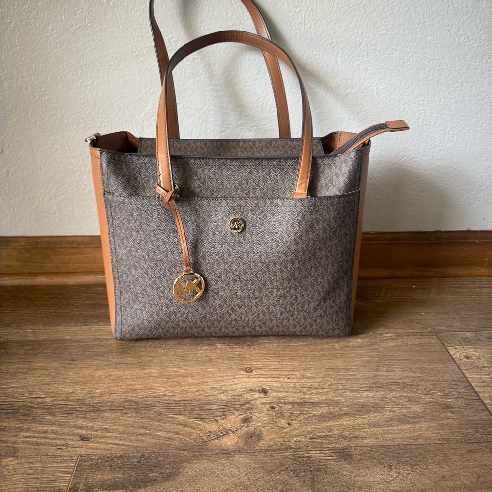 Michael Kors Brown Tote Bag with Signature Style